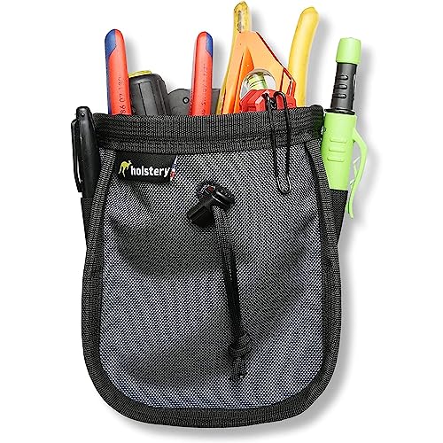 Holstery Joey Pouch PRO Clip-On Tool Belt Bag for Tools Screws and Nails - Great for an Electrician HVAC Tech Plumber Carpenter Contractor Handy Man and Any Tradesperson - Metal Clip Yellow