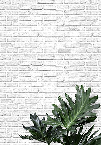 Image of DWELLSINDIA 3D Brick White Self Adhesive Wallpaper Waterproof, Scratch Resistant, Laminated 41cmx244cm
