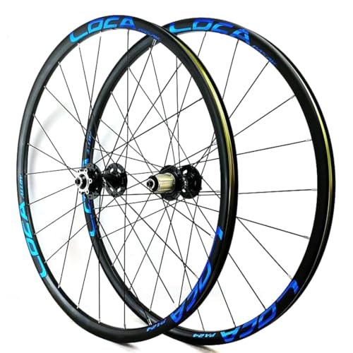WIQUYBML Juego de Ruedas 700C para Bicicleta de Gravel/Carretera, con Freno de Disco de liberación rápida. Rueda Delantera de 9' (100 mm) y Trasera de 10' (135 mm). Llanta de 24 radios y 12