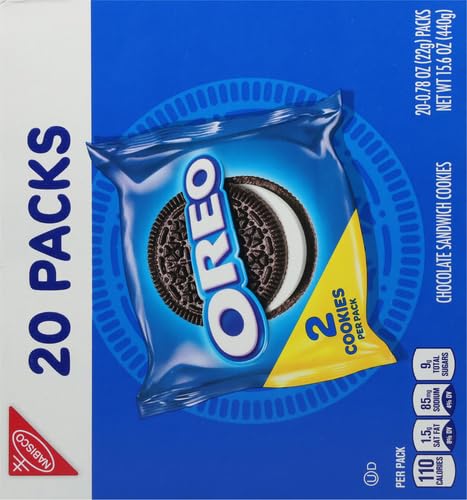 Image of OREO Chocolate Sandwich Cookies, 20 Snack Packs (2 Cookies Per Pack), Pack of 72