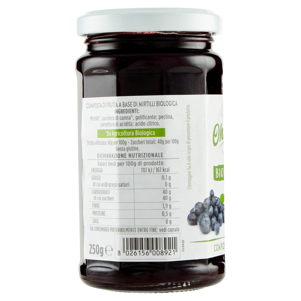 12er-Pack Testpaket Ohi Vita Marmelade Orangen - Erdbeeren - Blaubeeren,Cremiges Fruchtkompott,250g Glas + 1er-Pack Kostenlos Felce Azzurra Talkumpuder, 100g-Beutel