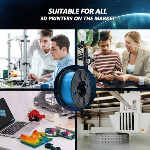 Image of iBOSS Glow in The Dark PLA+ Filament, Neatly Wound Luminous PLA Plus 3D Printer Filament 1.75mm + /- 0.02mm, Fit Most 3D Printers, 1kg Spool (2.2lbs), Noctilucent Blue PLA PRO Filament, Glow Blue
