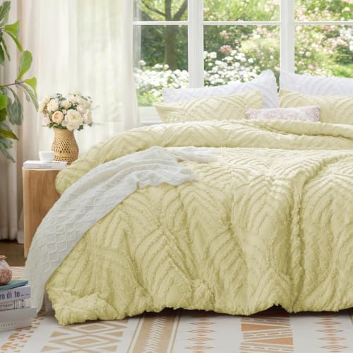 Image of BEDELITE Fleece King Comforter Set -Super Soft & Warm Fluffy Transparent Yellow Bedding, Luxury Fuzzy Heavy Bed Set for Winter with 2 Pillow Cases