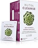 Nutra Tea NUTRACLEANSE, Detox Tee zur Förderung der Verdauung, Artischocken Tee unterstützt Entgiftung des Verdauungstraktes, 40 wiederverwendbare Teebeutel, Kräutertee mit Artischocke & Mariendistel