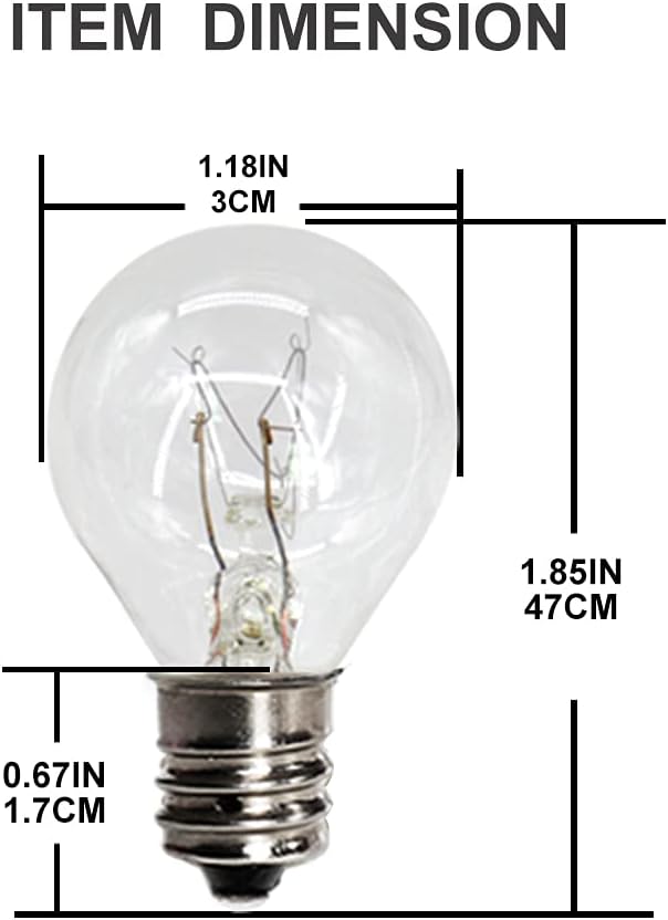 4 Pack Wax Warmer Bulbs,20 Watt Bulbs for Middle Size Scentsy Warmers,G30 Globe E12 Incandescent Candelabra Base Clear Light Bulbs for Candle Wax Warmer