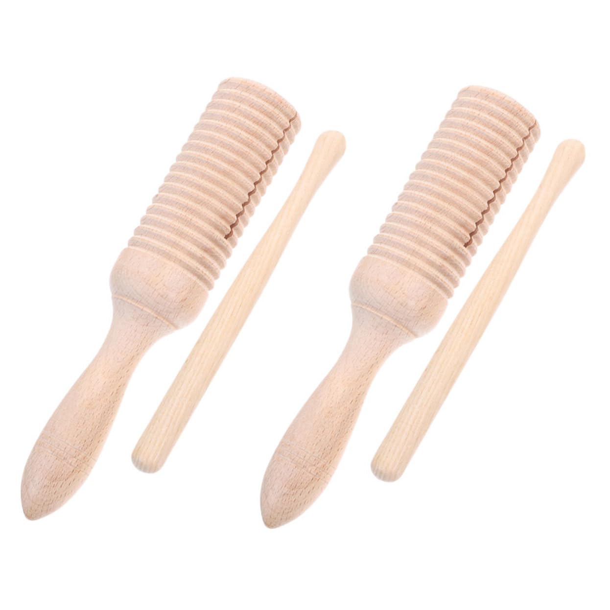 Abaodam 2Sets Percussion Instruments of Wooden Orff Musical Drums for Preschool Friendly Music for Encouraging Creativity and Coordination