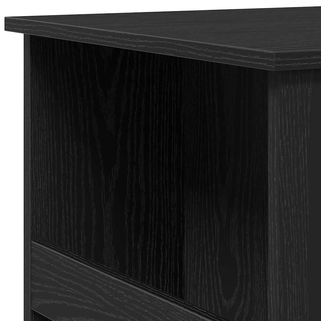 Bartisch Mit Regal Schwarz Eichenoptik 102x50x103,5 cm | 3 Ablagen, Holzwerkstoff, Pflegeleicht, Feuchtes Tuch Reinigung, Wandhalterung