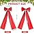 Halloscume 43 x 15 Inch Large Christmas Tree Topper Red Metallic Foil Fabric Bows Large Metal Foil Fabric Red Bow Giant Christmas Tree Topper for Xmas Home Wreath Wall Holiday Wedding Party Decor