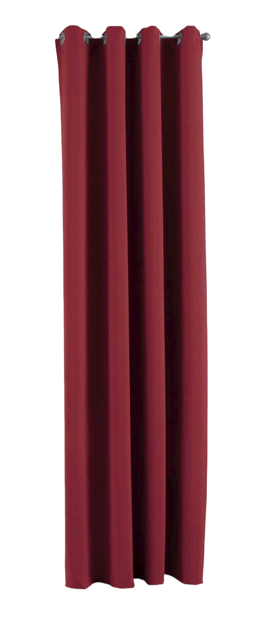 Gardinenbox NewYork Opaque Curtain Bordeaux H x W 225 x 140 cm Pack of 1 Thermal Blackout Curtain Blackout Eyelet Sound-Absorbing Oeko-Tex UV Protection Tieback 201920600