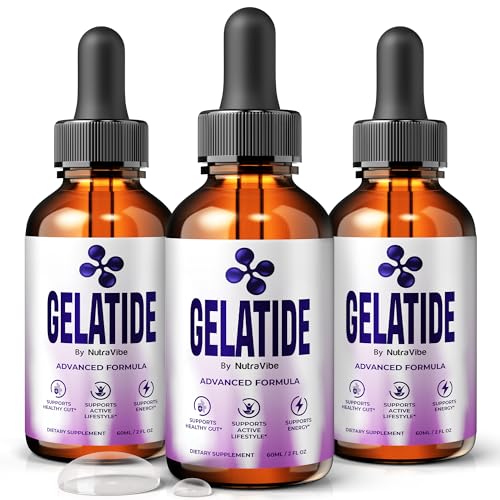 (3 Pack) Gelatide Liquid Drops – Natural Body Balance Support | Premium Supplement for Energy & Healthy-Looking Shape | Easy Sublingual Formula, Non-Habit Forming, Gelatide Official (90 Servings)