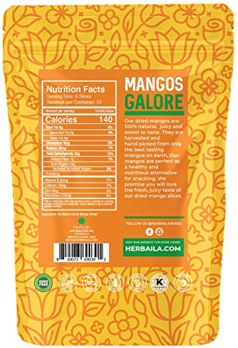 Herbaila Dried Mango No Sugar Added, 16 oz. Dried Mangoes, Unsweetened Dried Mango Slices, All-Natural Dried Mangos, Dried Unsweetened Mango, Dry Mango from AFRICA. Non-GMO, 1 Pound. - Image 7