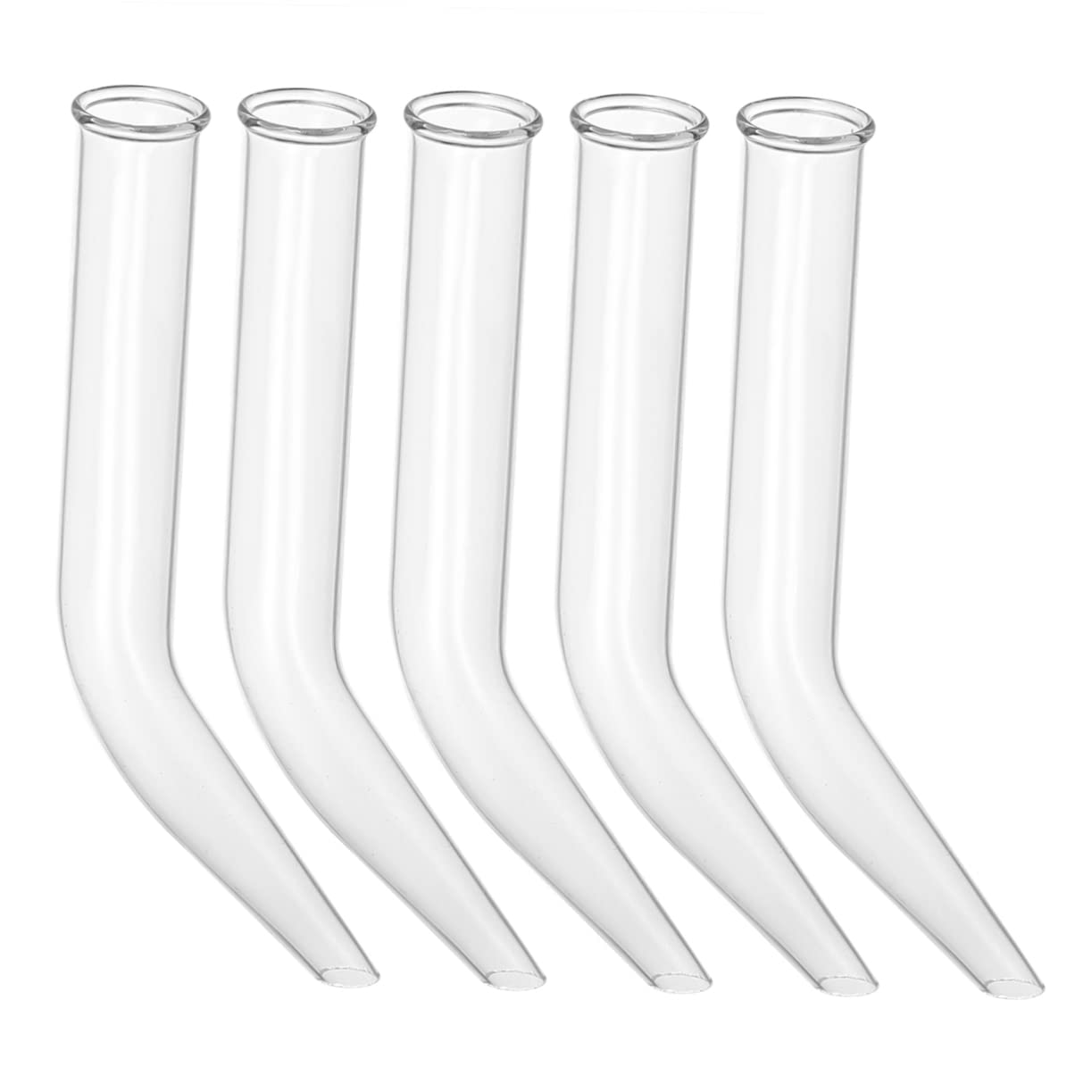 CIYODO 5pcs Glass Ox Horn Tube Distillation Tube Lab Apparatus Reusable Straws for Laboratory