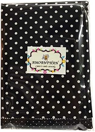 Miniatura 5 de Amornphan Paquete de 7 piezas 100% de algodón impreso de la serie negra, tela acolchada para costura de retazos, hecha a mano, artesanía, máscara