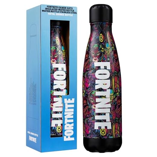 Fortnite Trinkflasche Edelstahl 500ml, Auslaufsichere Isolierflasche, BPA-frei, 24h Kalt & Warm, Doppelwandig Isoliert, 100% Rostfrei, Gamer Geschenk (Multi Fortnite)