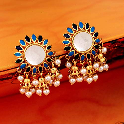 Khanak Jhumki Faux Pearls Stud Earrings, Elegant Design