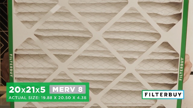 Image of Filterbuy 20x21x5 Air Filter MERV 8 Essential Dust & Allergy Defense (2-Pack), Electrostatic Pleated HVAC AC Furnace Filters Replacement for Lennox and Electro-Air (Actual Size: 19.88 x 20.50 x 4.38)