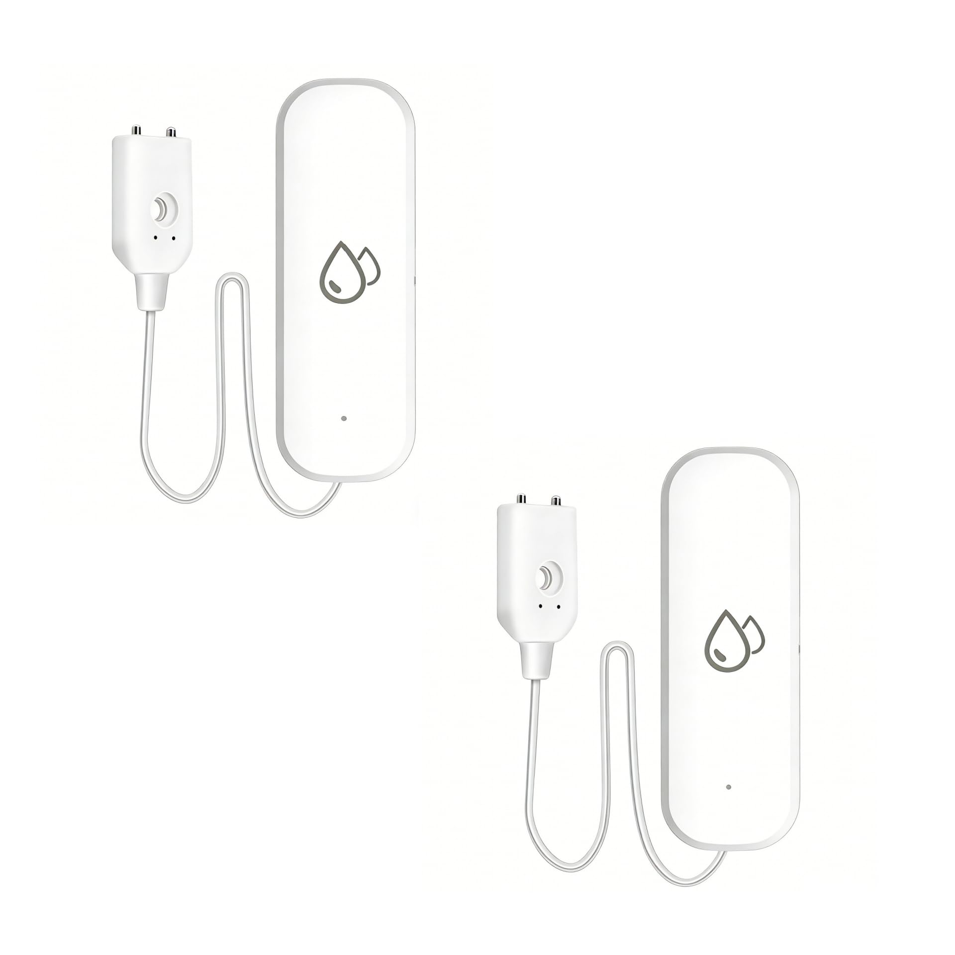 Mengshen 2er Pack WiFi Wasserleck & Wasserstand Detektor 2-in-1 Tuya Smart Sensor Alarm mit APP Alarm Niedriger Batterie Warnung für Keller Küche