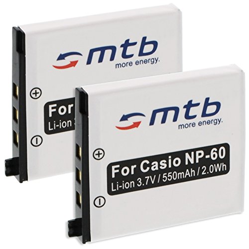 Lista de exilim ex s10 superventas 7 2X Batería NP-60 Compatible con Casio Exilim EX-FS10, S10, S12, Z9, Z19, Z20, Z21, Z22, Z25, Z80, Z85, Z90