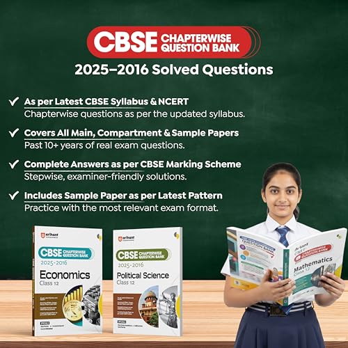 Image of Arihant CBSE Chapterwise Question Bank 2025-2016 for Class 12 Economics | Syllabus | Includes Solved Papers, Sample Papers, and CBSE Marking Scheme
