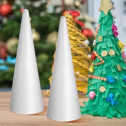 Conos de espuma para manualidades de Navidad CHILDWEET base resistente 4