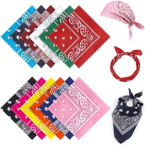 Awumbuk Bandana Damen & Herren 12 Stück – Atmungsaktives...