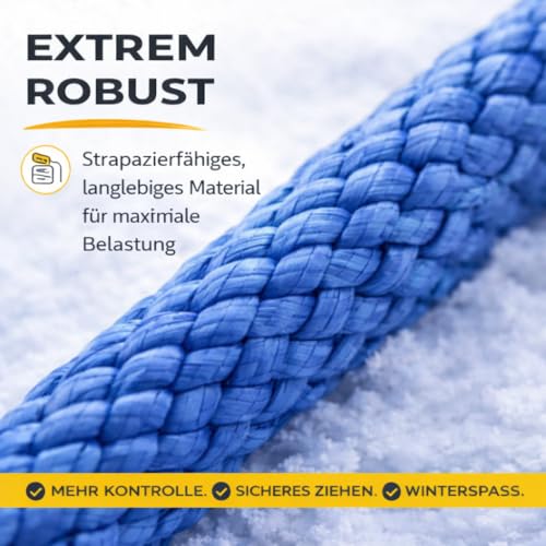 Schlittenseil blau Seil Zugseil 1,50 mtr - 150 cm Schlaufe Griff Kordel Leine Zugleine für Schlitten & Bonb & Rodeln im Winter, Kinder