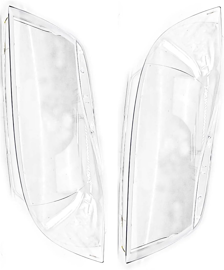 Hex Autoparts Xenon Headlight Lens Cover 2PCS Compatible with BMW 3 Series E90 E91 2005-2008 Pre-Facelift Only, Front Left & Right Clear Headlamp Lens Replacement 63117240261 (Without Bulbs)