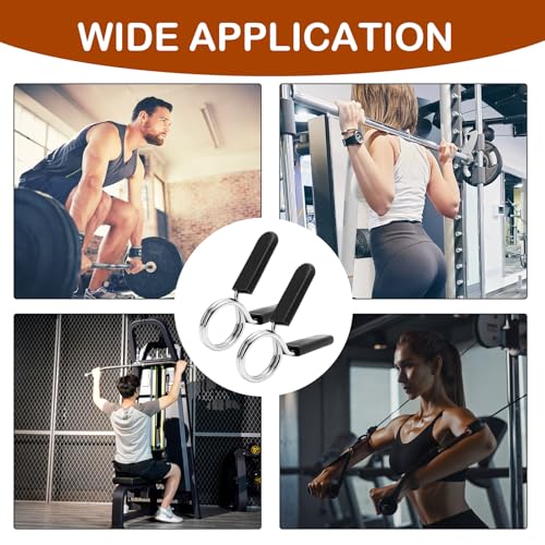 Huybaa 2 Stück 28mm Hantelverschlüsse, Federklemmen für Langhantel, Gewichte Hantel Clip, Krafttraining, Gym Pin, Kurzhantelfixierung