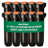 Rain Bird Lot de 10 arroseurs escamotables série 1800 – Buses Non incluses – Modèle RainBird 10,2 cm 1804 pour pelouse, Cour, Jardin, parterres de Fleurs
