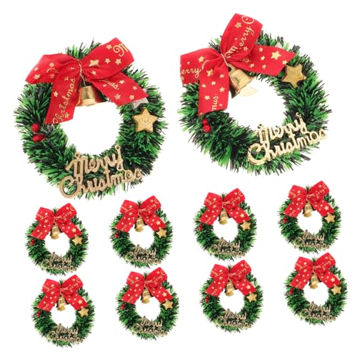 Ciieeo 100 peças de Natal mini Natal centros de mesa de brinquedos bonecos natalícios árvore de Natal mini coroas de brinquedo plástico