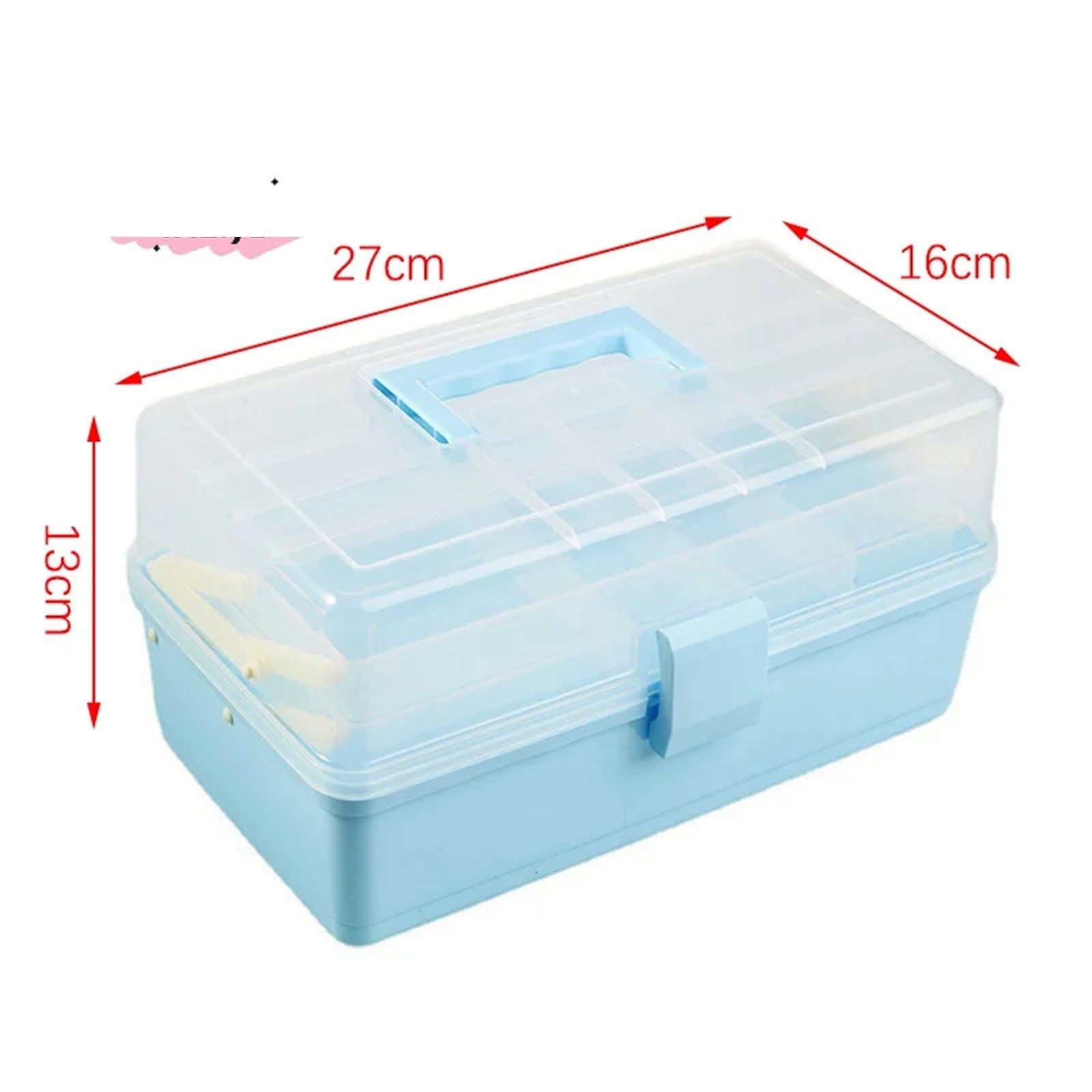 Haargummi Organizer 3 Schichten große Kapazität faltbare multifunktionale Aufbewahrungsbox tragbare Make-up Haarnadel Nail Art Schmuck Organizer(White)