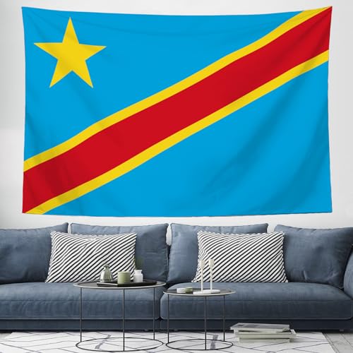 Drapeau République Démocratique du Congo en tapisserie murale pour chambre et salon