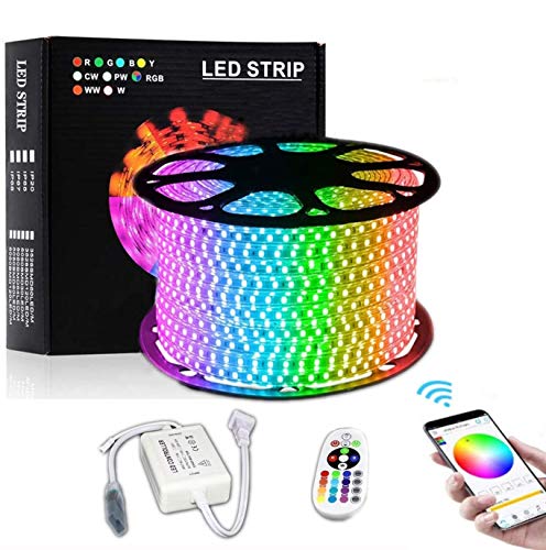 Preisvergleich Produktbild Doubjoy LED-Lichtstreifen, 10M Bluetooth-gesteuertes LED-Lichtstreifen mit Fernbedienung, LED-Beleuchtung, wasserdichte IP65-Lichter für Weihnachten, Party, Heimtextilien (40m)