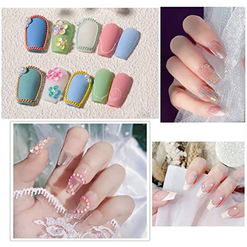 Crystal Mermaid Bubble Beads Rhinestones Nail Art Charms 3D Matte Candy Colorful Rhinestones Semi-Circular Pearl Aurora Glass Gems Beads For Nail Art Decoration Diy Crafting Design (6 Boxes) #TOP3