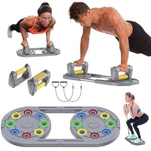 Push Up Board Home Workout Equipment Multi-Functional Push up Bar, Push Up Handles for Floor, Professional Push Up Strength Training Equipment for Men & Women with Resistance Bands