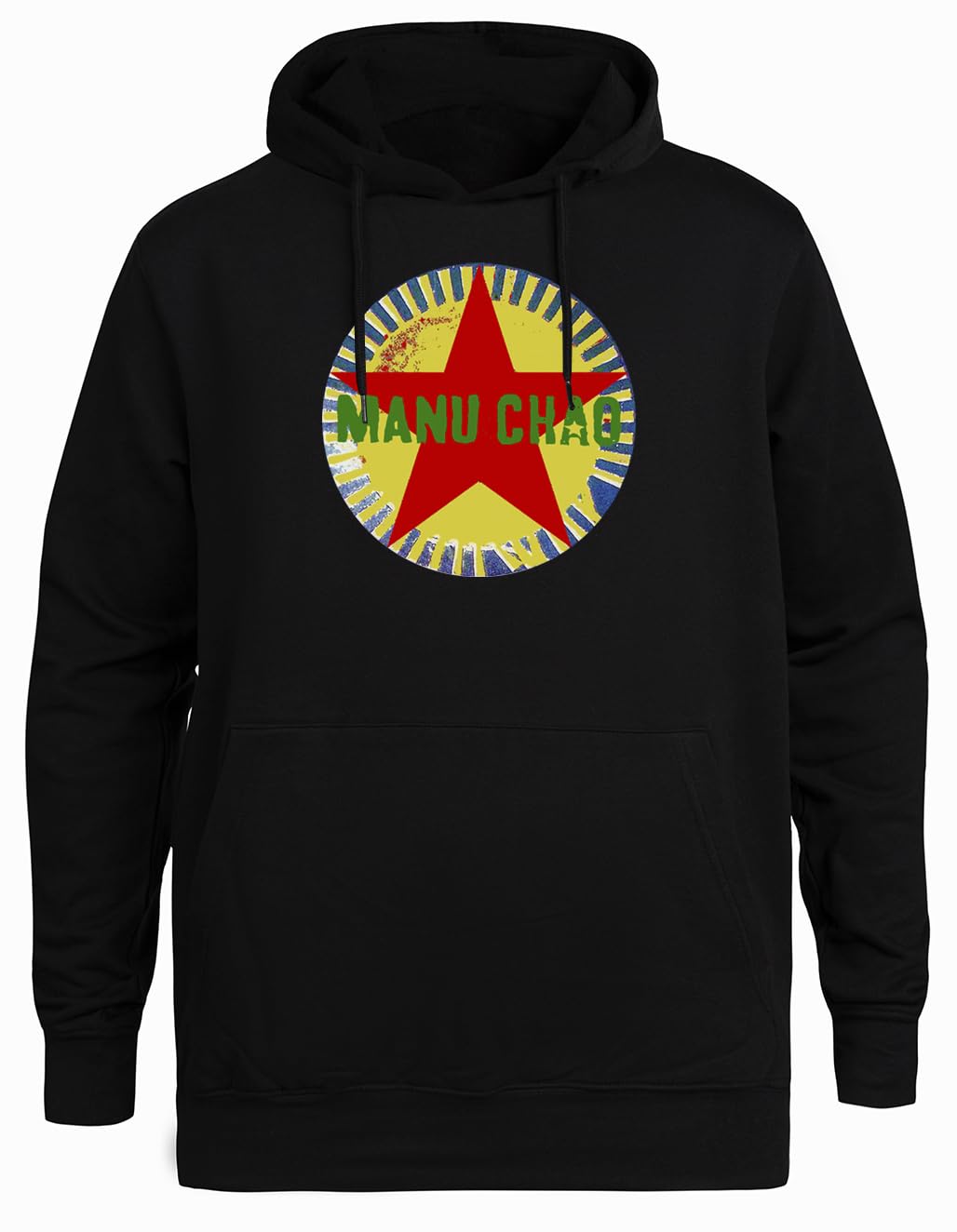 Manu Chao Sun Felpa con Cappuccio Nera Unisex Giacca con Cappuccio Ecologica