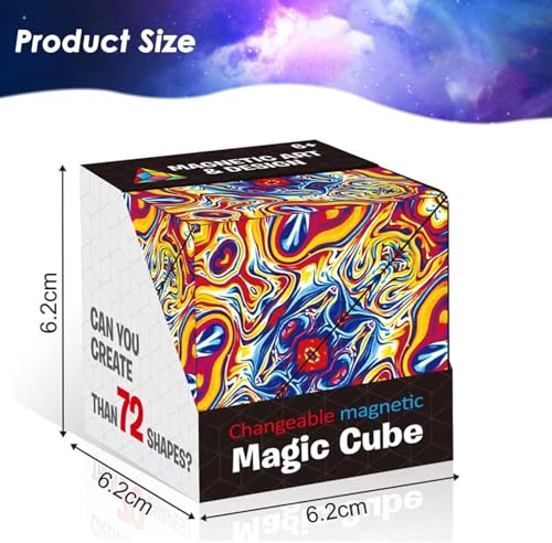 Image of FunBlast Magic Cube Shape Shifting Puzzle Box, 3D Magnetic Fidget Cube, Magic Puzzle Cubes Game Toy, Transforms Into Over 70 Shapes (Random Color and Design)