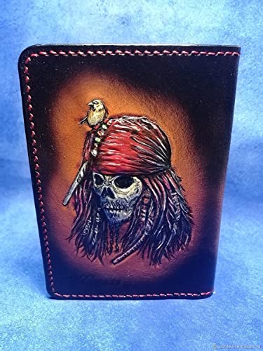 Jack Sparrow, 3D Genuine Leather Travel Passport Cover, Passport Holder, Passport Case, Hand-Carved, Hand-Painted, Leather Carving, Custom Passport Case, Personalized Passport Case3