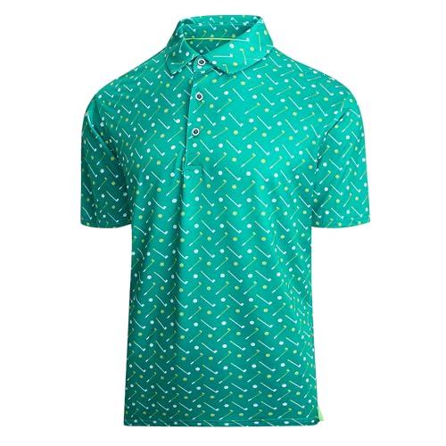 Image of Damipow Premium Golf Shirts for Men Dry Fit Performance Polo Short Sleeve Collared Shirt