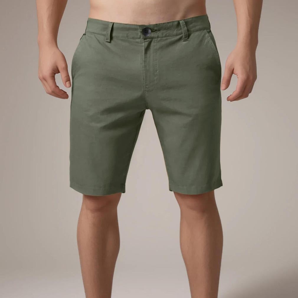 Men's Slim Fit Work Wear Shorts Solid Color Zipper Summer Casual Daily Sports Short Pants