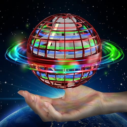 Semai Bola Voladora con Luz RGB - Juguete Mágico Flotante Controlado a Mano para Niños y Niñas de 6 a 12 Años - Color Rojo