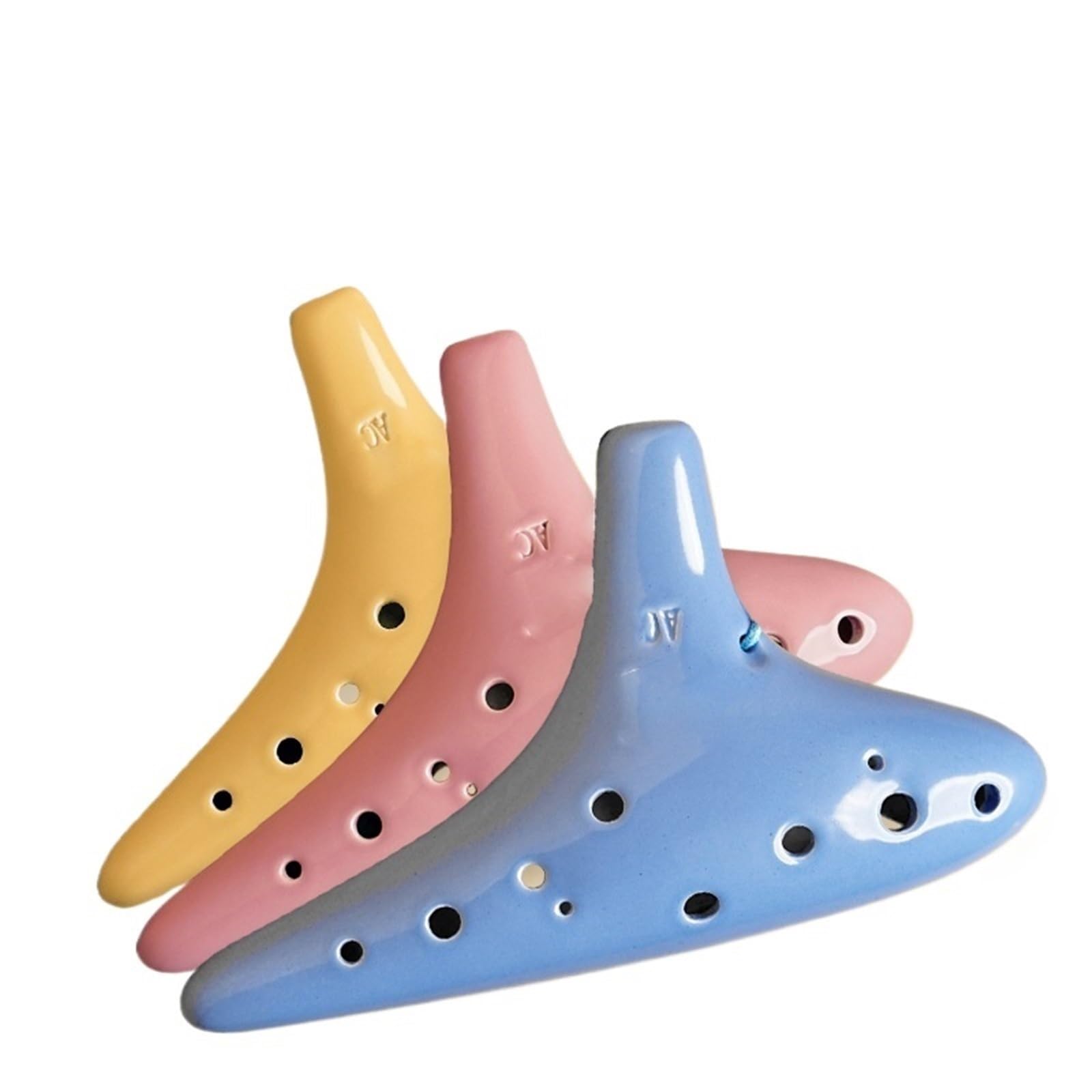 Ocarina 12dołkowa Alto C Kolorowa Glazura Dla Początkujących I Profesjonalistów(Pink)