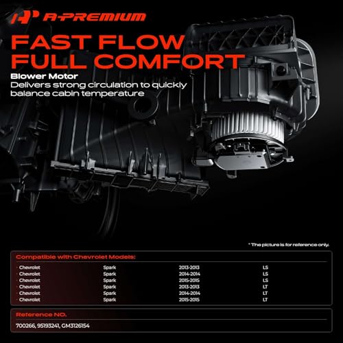 Image of A-Premium Front HVAC Heater Blower Motor Compatible with Chevrolet Spark 2013 2014 2015 - Replace# GM3126154