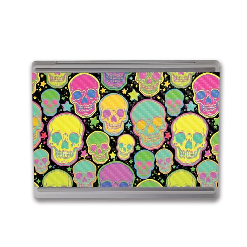 Image of MightySkins Carbon Fiber Skin Compatible with Microsoft Surface Laptop Go 3 (2023) Full Wrap Kit - Candy Skulls | Protective, Durable Textured Carbon Fiber Finish | Made in The USA