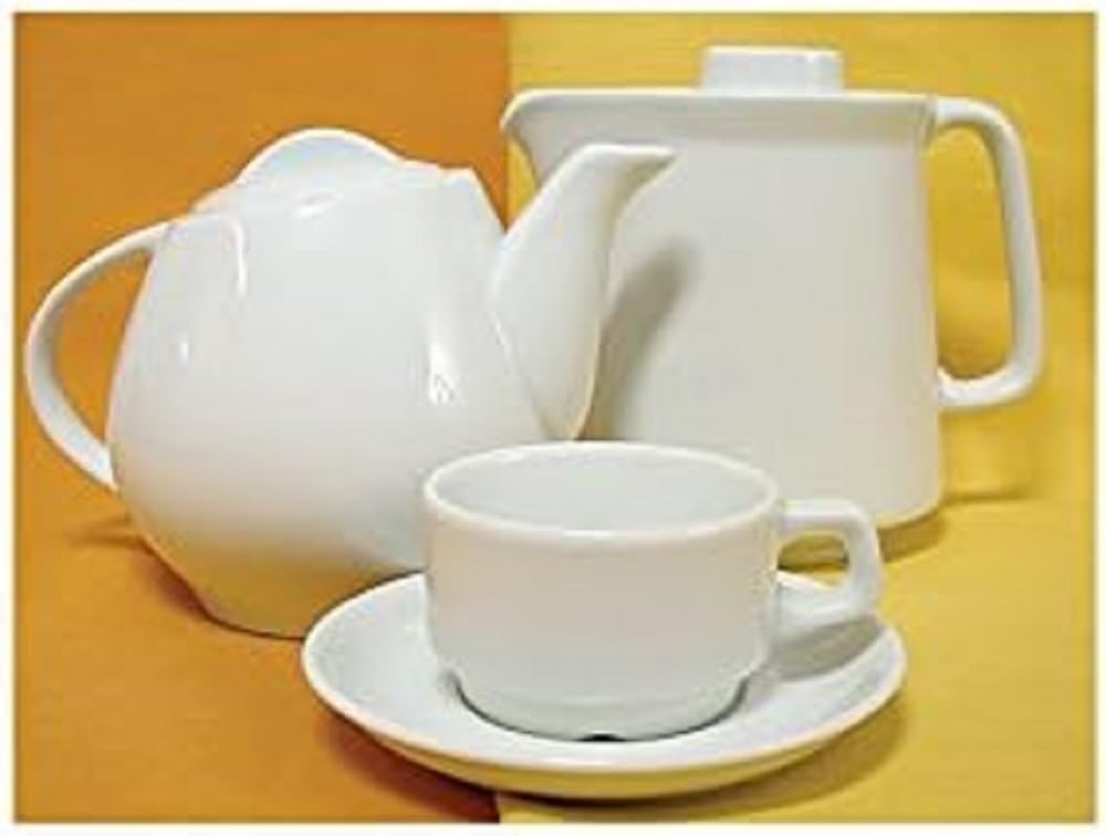 Caffettiera Vienna Cilio 1L In Porcellana Bianca | Macchinetta Del Caffè Con Filtro Misura 4, 29x14x17 Cm