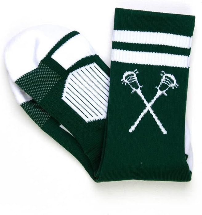 ChalkTalkSPORTS Lacrosse Performance Crew Socks - Retro Crossed Sticks - Youth & Adult - Multiple Colors - Lax Mid-Calf Socks - Image 4