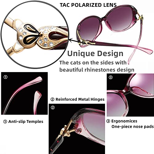 Image of LNTICB Polarized Sunglasses for Women Fashion Ladies Shades Large Frame Trendy Stylish Sun Glasses UV Protection