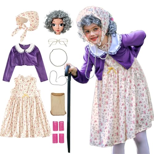 Costume de vieille femme pour enfants évite la panne d'inspiration pour la fête d'Halloween