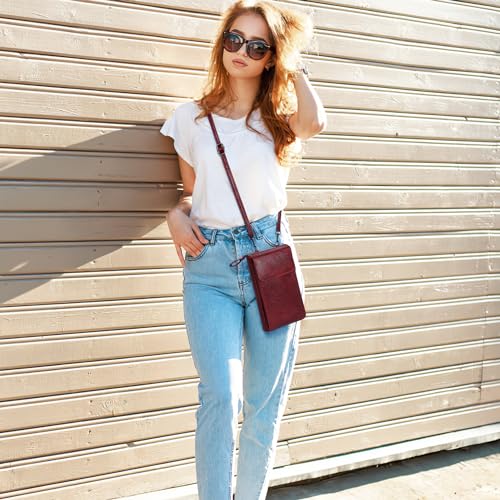 Image of KUKOO Small Crossbody Bags for Women PU Leather Cell Phone Purse Wallet with Credit Card Slots