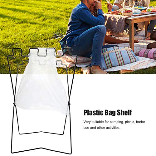 Image of 01 Plastic Bag Shelf, Hanging Trash Garbage Bag Holder Plastic Bag Rack Portable Trash Bag Rack Portable Garbage Bag Holder Trash Rack, for Kitchen Camping Picnic